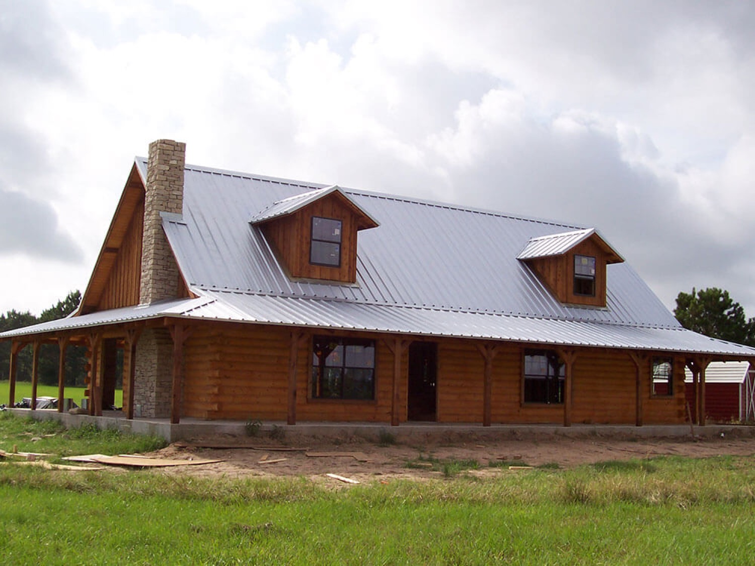 R-panel metal siding on a commercial building